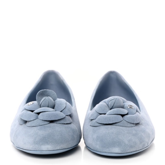 Chanel Suede Cap Toe Camellia Ballerina Flats - Picture 3 of 14